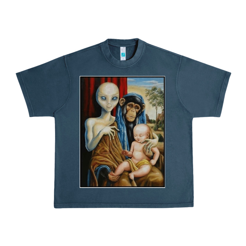 Alien Chimp Baby Religion Conspiracy Poster Urban Heavy Tee by FloraArt | Teevron