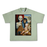 Oil Green alien chimp baby religion conspiracy poster Urban Heavy Tee - FloraArt