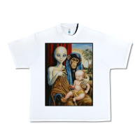 White alien chimp baby religion conspiracy poster Urban Heavy Tee - FloraArt