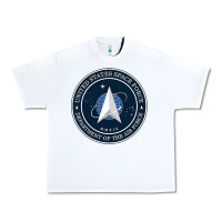White Official United States Space Force USSF Military Patch Urban Heavy Tee - FloraArt