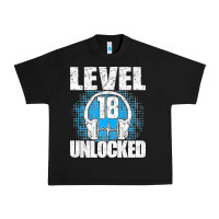 Black Level 18 Unlocked Birthday 18 Years Gamer Premium T Shirt Urban Heavy Tee - FloraArt