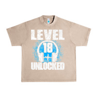 French Oak Level 18 Unlocked Birthday 18 Years Gamer Premium T Shirt Urban Heavy Tee - FloraArt