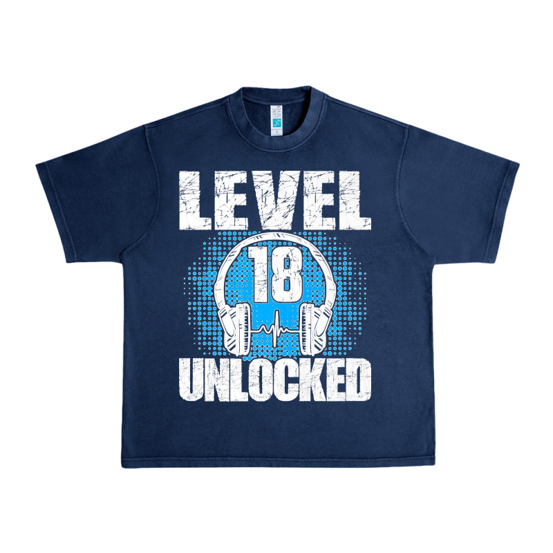 Level 18 Unlocked Birthday 18 Years Gamer Premium T Shirt Urban Heavy Tee by FloraArt | Teevron