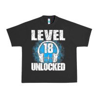 Pigment Black Level 18 Unlocked Birthday 18 Years Gamer Premium T Shirt Urban Heavy Tee - FloraArt