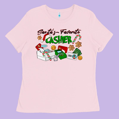 Santa's Favorite Cashier Ladies Tee Designed By Lillyallendesigns