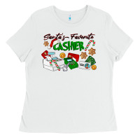 White Santa's Favorite Cashier Ladies Tee - LillyAllenDesigns