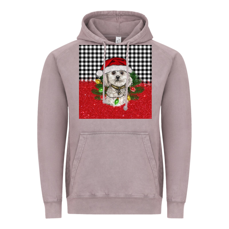 Christmas Bichon Frise Dog Vintage Hoodie by BarkalooDesign | Teevron