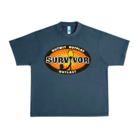 Midnight Navy Survivor Outwit, Outplay, Outlast Urban Heavy Tee - FloraArt
