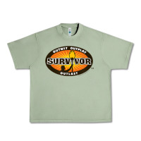 Oil Green Survivor Outwit, Outplay, Outlast Urban Heavy Tee - FloraArt