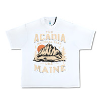 White acadia national park maine nature hike outdoors vintage t shirt Urban Heavy Tee - ArtMosaic