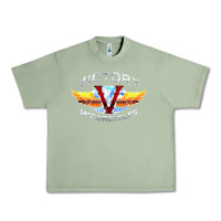 Oil Green Victory Motorcycles Urban Heavy Tee - ArtMosaic