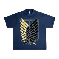 Navy Shingekis no kyojinn Urban Heavy Tee - ArtMosaic