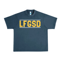 Midnight Navy Exclusive Brown LFGSD Official Fun Design T Shirt Urban Heavy Tee - ArtMosaic