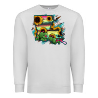 Dove Grey Louisiana Map Sunflower Cactus Serape Premium Sweatshirt - RanaPortraitStore