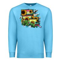 Ocean Blue Louisiana Map Sunflower Cactus Serape Premium Sweatshirt - RanaPortraitStore