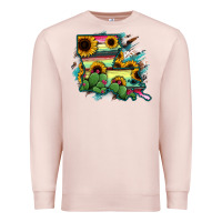 Pale Pink Louisiana Map Sunflower Cactus Serape Premium Sweatshirt - RanaPortraitStore