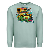 Seafoam Louisiana Map Sunflower Cactus Serape Premium Sweatshirt - RanaPortraitStore