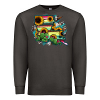 Smoke Louisiana Map Sunflower Cactus Serape Premium Sweatshirt - RanaPortraitStore