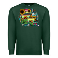 Sports Green Louisiana Map Sunflower Cactus Serape Premium Sweatshirt - RanaPortraitStore