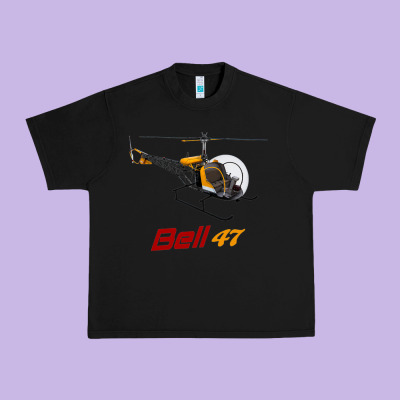 Bell 47 Helicopter Urban Heavy Tee Designed By Artmosaic