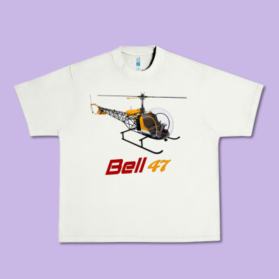 Bell 47 Helicopter Urban Heavy Tee Designed By Artmosaic
