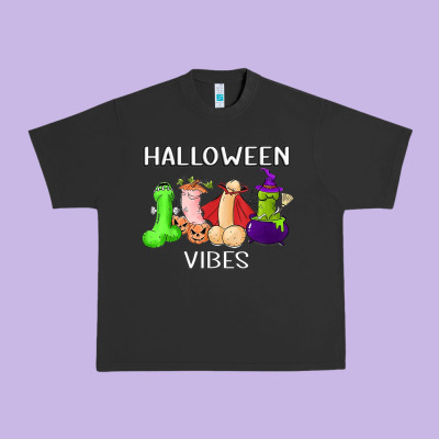 Halloween Vibes Dick Tie Dye Hippie Retro Lazy Costume Urban Heavy Tee Designed By Artmosaic