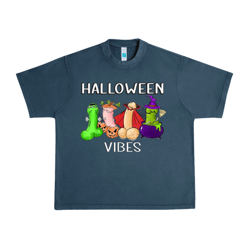 Halloween Vibes Dick Tie Dye Hippie Retro Lazy Costume Urban Heavy Tee by ArtMosaic | Teevron