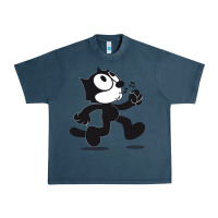 Midnight Navy felix the cat whistling Urban Heavy Tee - ArtMosaic