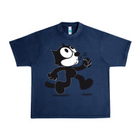 Navy felix the cat whistling Urban Heavy Tee - ArtMosaic