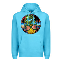 Ocean Blue pineapple relaxing Premium Hoodie - BarkalooDesign