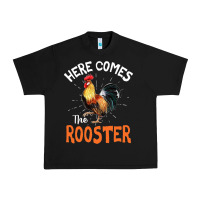 Black Here Comes The Rooster Shirt Chicken Lady Outfit 243 Urban Heavy Tee - ArtMosaic