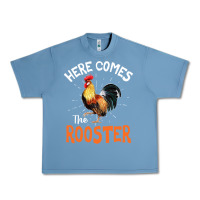 Pebble Blue Here Comes The Rooster Shirt Chicken Lady Outfit 243 Urban Heavy Tee - ArtMosaic
