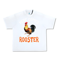 White Here Comes The Rooster Shirt Chicken Lady Outfit 243 Urban Heavy Tee - ArtMosaic