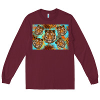 Burgundy Tiger Long Sleeve Tee - Artiststas