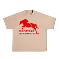 Burro Red Pony Cafe, Funny cute horse lover Urban Heavy Tee - ArtMosaic