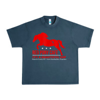 Midnight Navy Red Pony Cafe, Funny cute horse lover Urban Heavy Tee - ArtMosaic