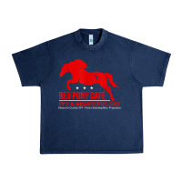 Navy Red Pony Cafe, Funny cute horse lover Urban Heavy Tee - ArtMosaic
