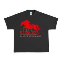 Pigment Black Red Pony Cafe, Funny cute horse lover Urban Heavy Tee - ArtMosaic