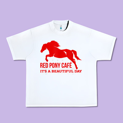 Red Pony Cafe, Funny Cute Horse Lover Urban Heavy Tee Designed By Artmosaic