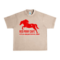 French Oak Red Pony Cafe, Funny cute horse lover Urban Heavy Tee - ArtMosaic