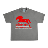 Tornado Red Pony Cafe, Funny cute horse lover Urban Heavy Tee - ArtMosaic
