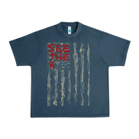 Midnight Navy Seether Bone Flag Urban Heavy Tee - ArtMosaic