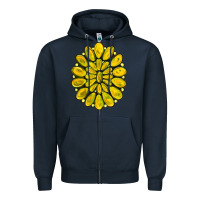 Navy yellow  gemstone jewelny Zipper Hoodie - RanaPortraitStore