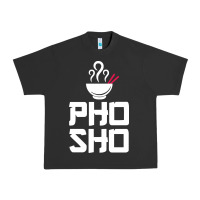 Pigment Black pho sho foodie asian food humor chopsticks funny Urban Heavy Tee - ArtMosaic