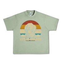 Oil Green Golden Retriever Dog Life is golden retro vintage Urban Heavy Tee - ArtMosaic
