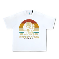 White Golden Retriever Dog Life is golden retro vintage Urban Heavy Tee - ArtMosaic
