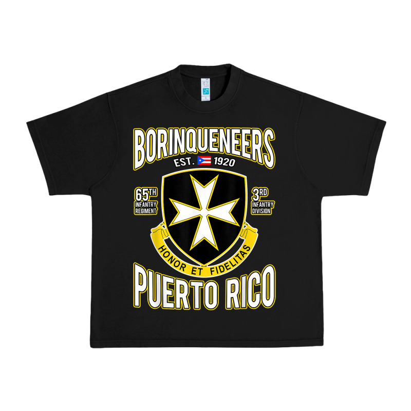 Borinqueneers Puerto Rico Flag Honor Et Fidelitas Urban Heavy Tee by ArtMosaic | Teevron