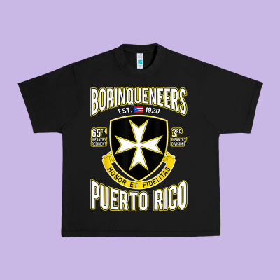 Borinqueneers Puerto Rico Flag Honor Et Fidelitas Urban Heavy Tee Designed By Artmosaic