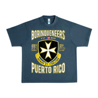 Midnight Navy Borinqueneers Puerto Rico Flag Honor Et Fidelitas Urban Heavy Tee - ArtMosaic
