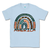 Dusty Blue America rainbow Classic Tee - FaDigitalArtStudio